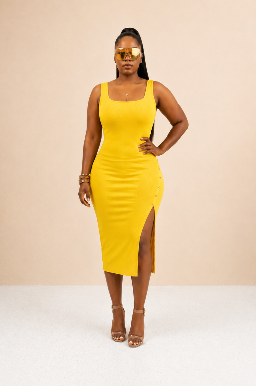 Good As Gold Midi Dress